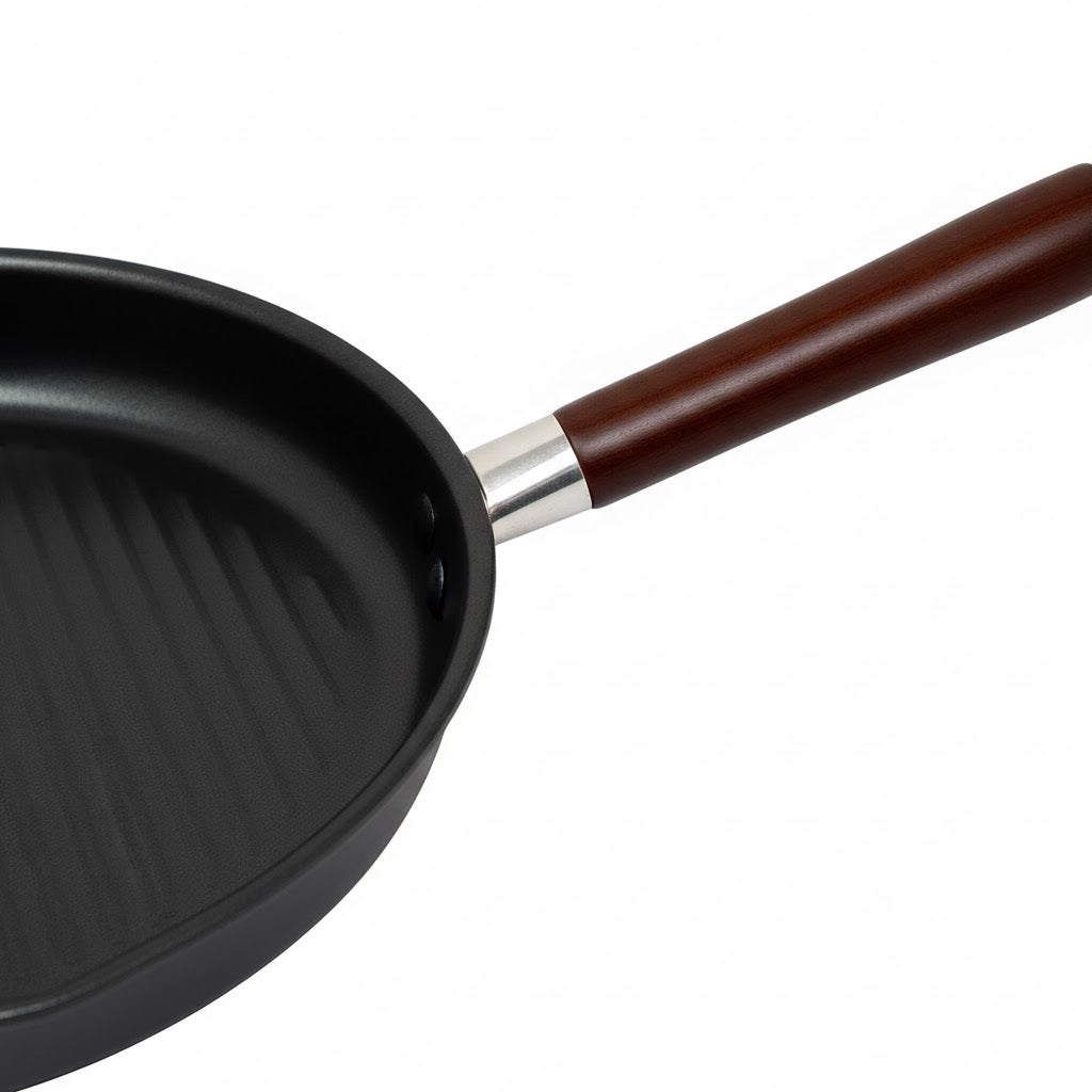 25cm Non-Stick Fry Pan with Rosewood Handle for Easy Cooking
