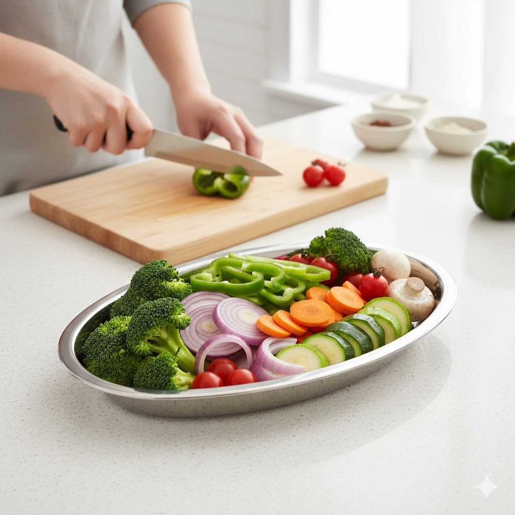 30cm Stainless Steel Oval Bowl