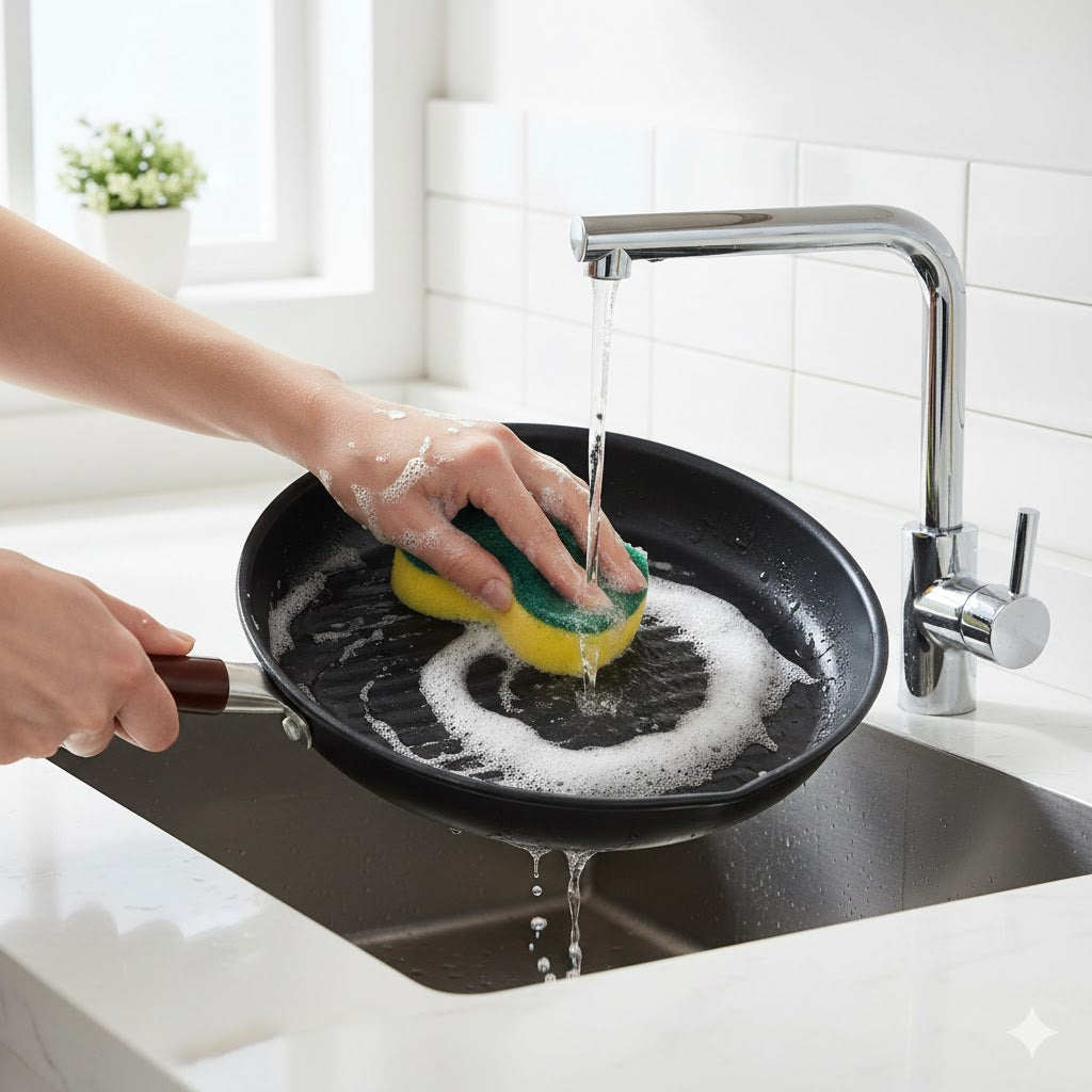 25cm Non-Stick Fry Pan with Rosewood Handle for Easy Cooking