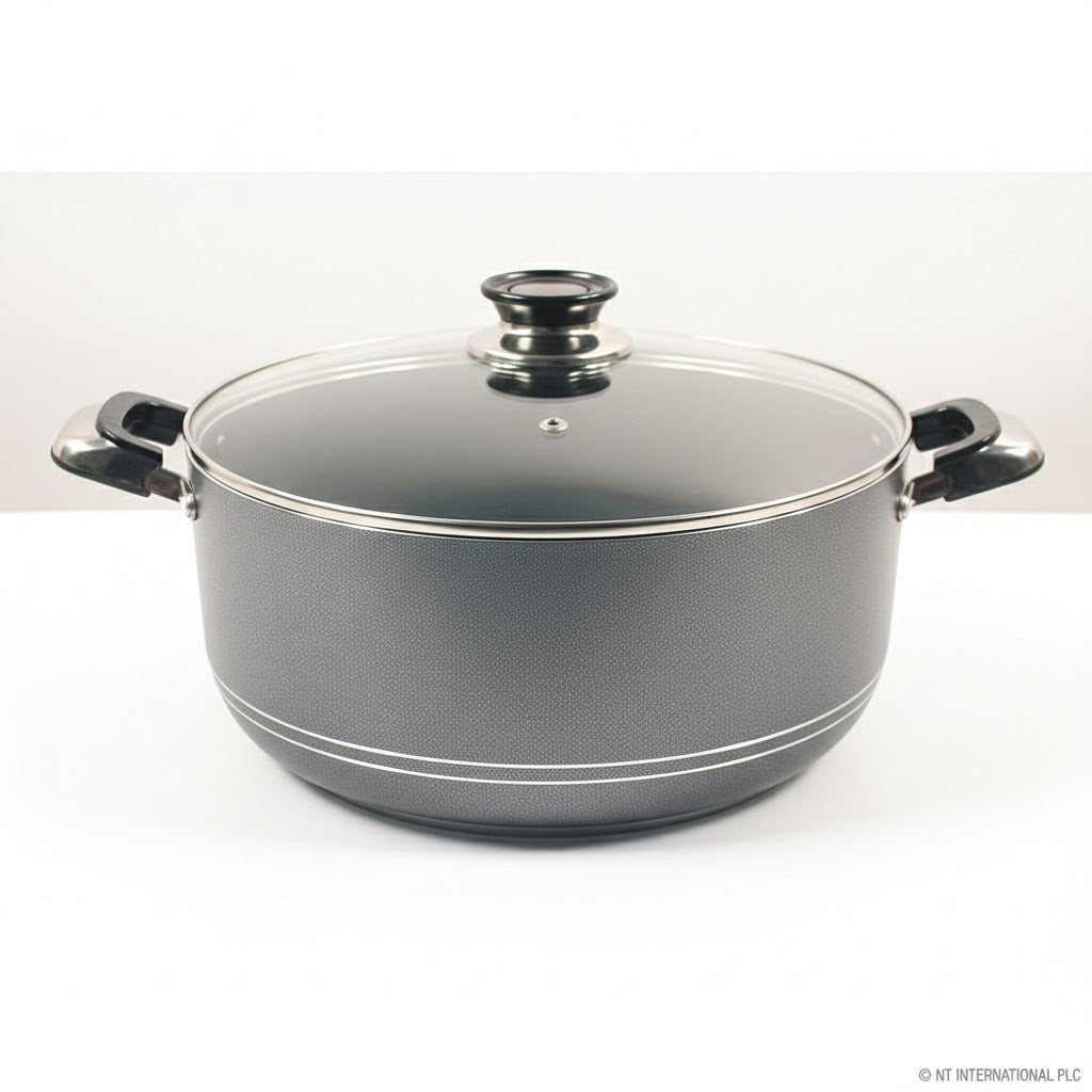 Non Stick Casserole Saucepan with Glass Lid 30cm