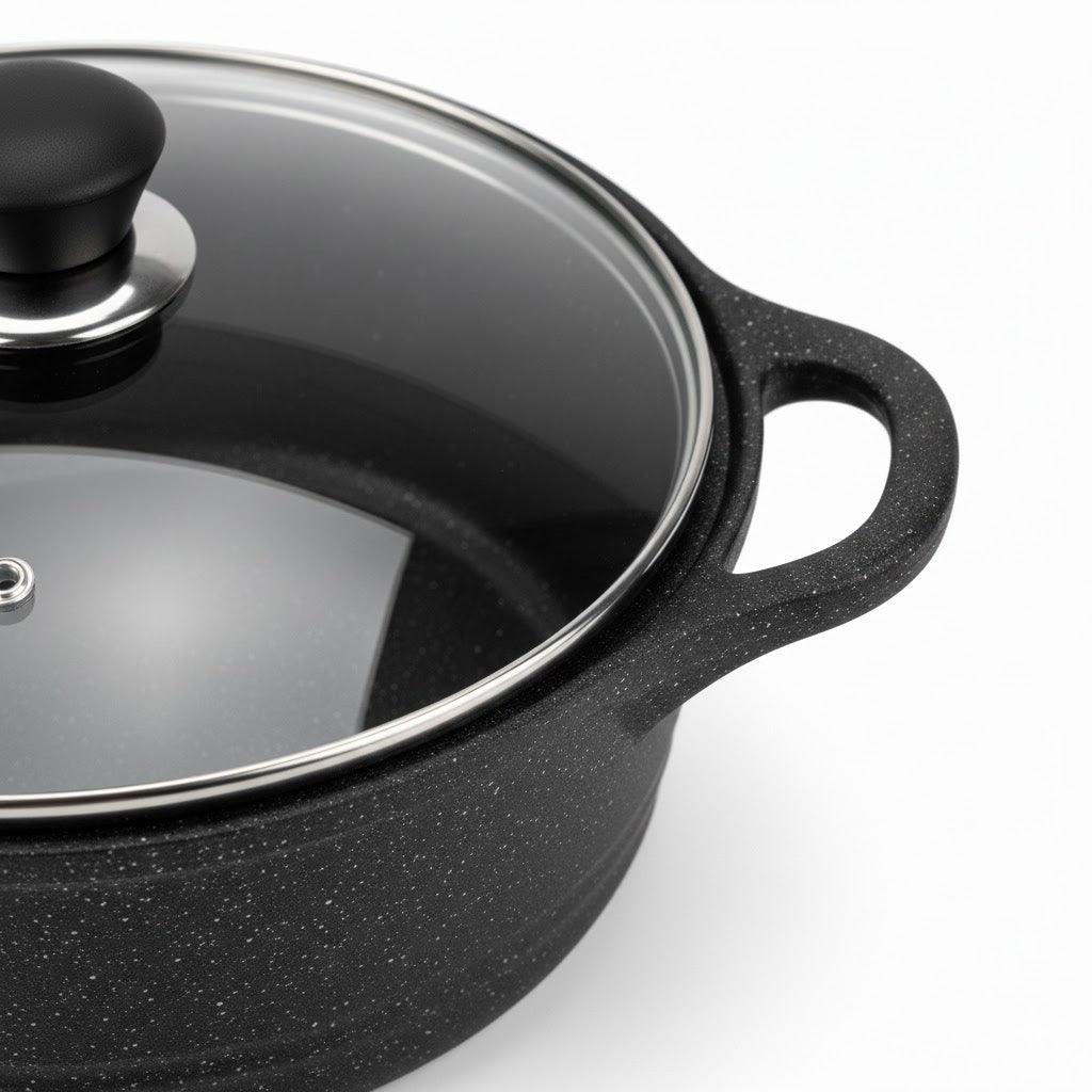 36cm 19L Die Cast Marble Coated Cooking Pot Induction Bottom