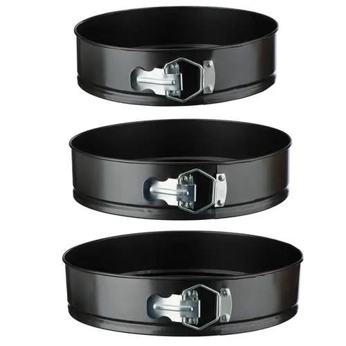 3 Piece Springform Baking Pan Set 24cm 26cm 28cm Shrink Wrapped
