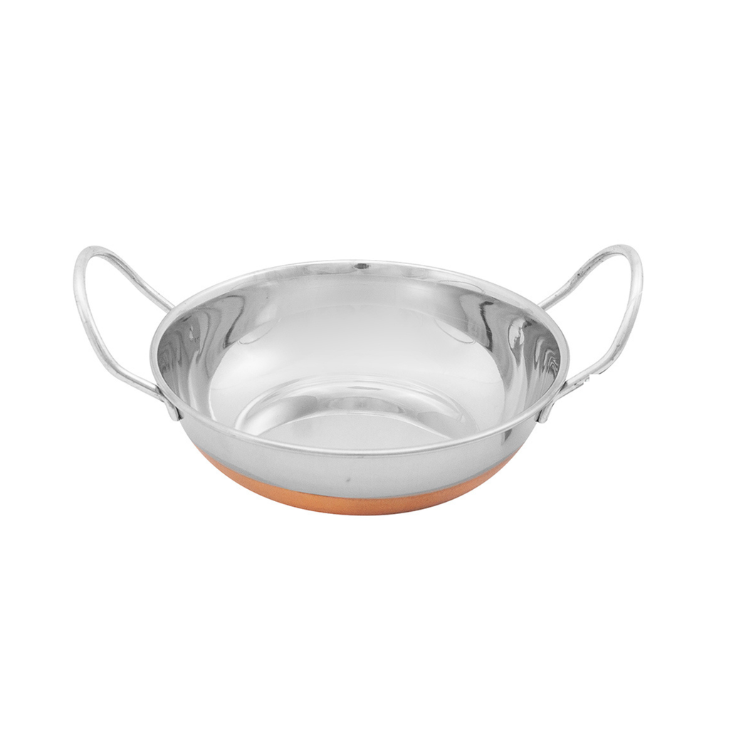 17cm Balti Dish with Copper Base for Even Heat Cooking
